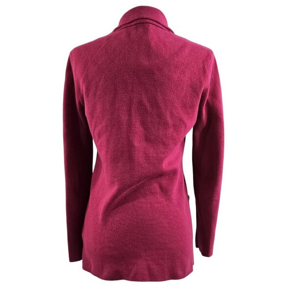 J. Crew 100% Cotton Dark Pink Button-Up Sweater Blazer Preppy Barbie G9309 - Picture 2 of 9